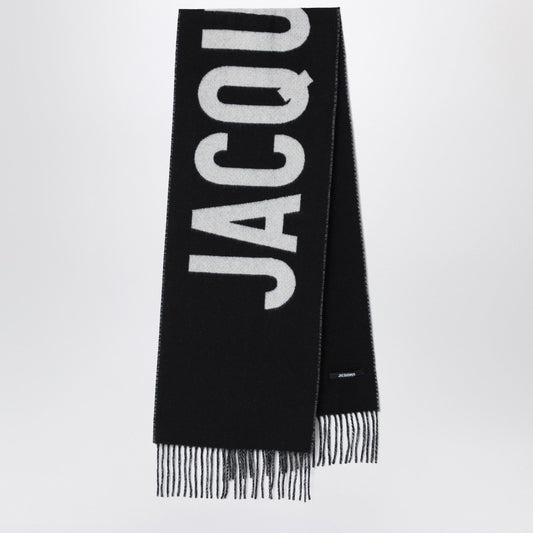 Jacquemus Jacquemus Black Wool Scarf With Logo - Image 1