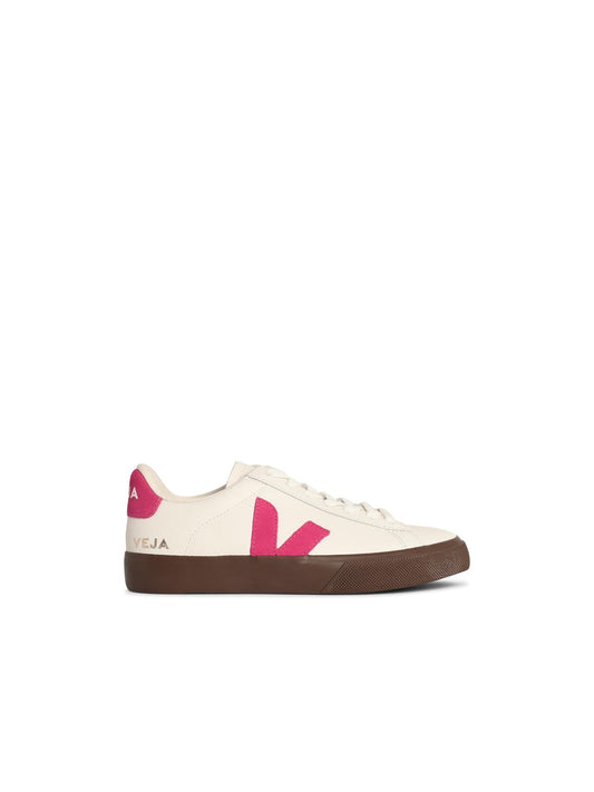 Veja Veja 'Campo' White And Fuchsia Learスニーカー - Image 1