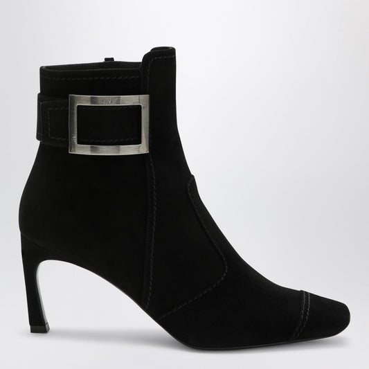 Roger Roger Vivier Black Trompetteスエードアンクルブーツ - Image 1