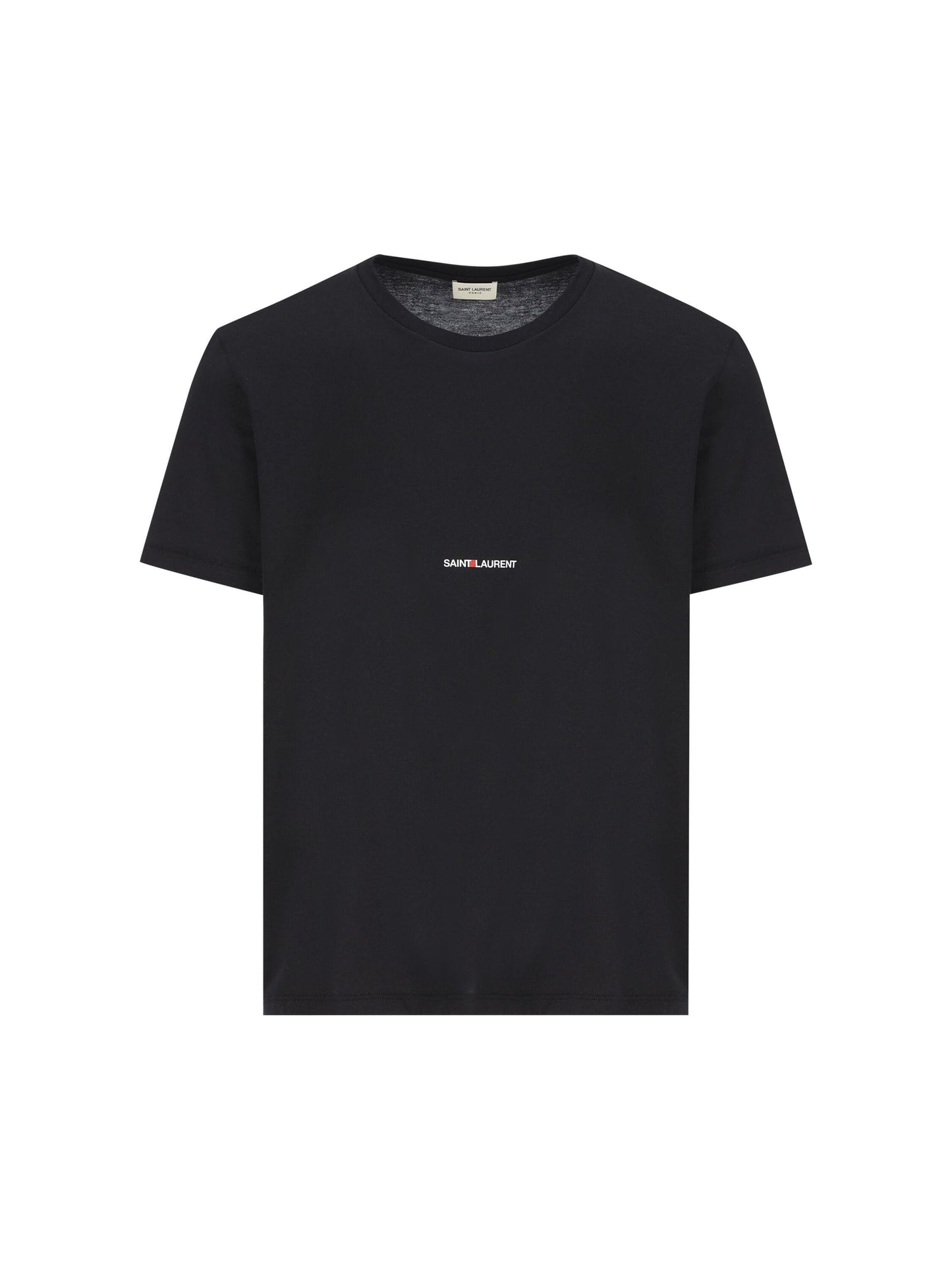 Saint サンローラン メンズs オーガニックコットン ブラック T シャツ - Image 1