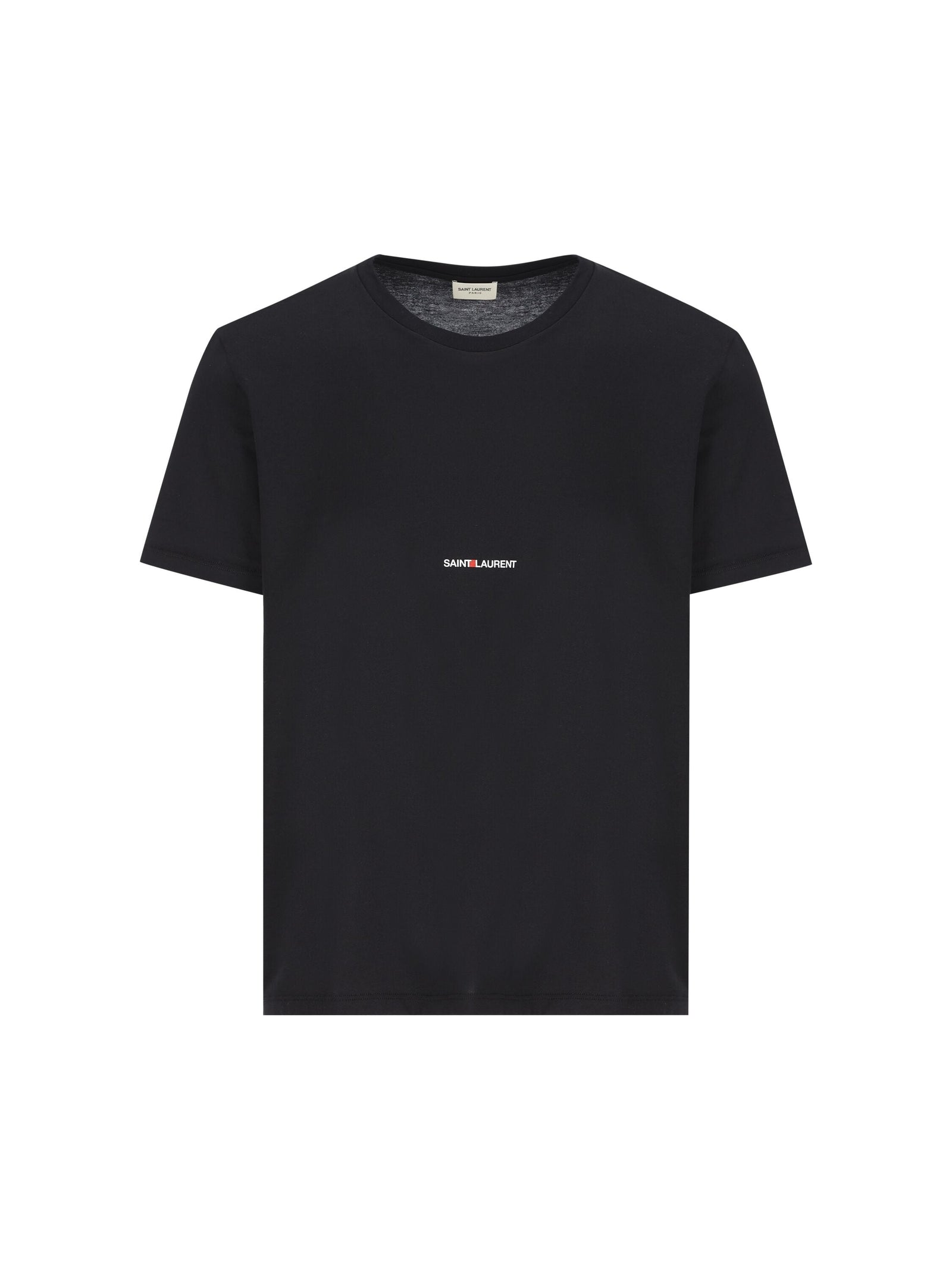 Saint サンローラン メンズs オーガニックコットン ブラック T シャツ - Image 1