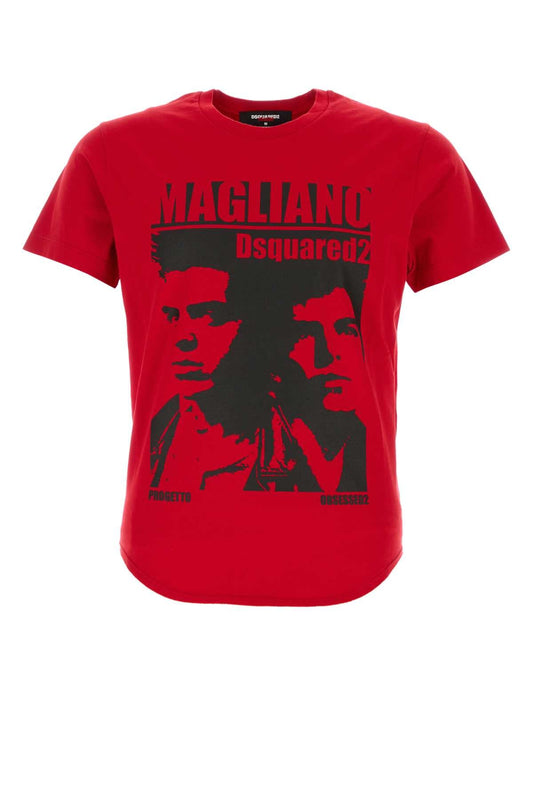Dsquared2 ディースクエアード レッド コットン Dsquared X Magliano T シャツ - Image 1
