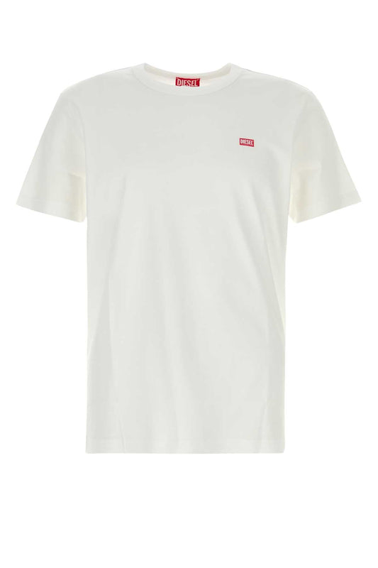Diesel ディーゼルホワイトコットンTミエゴールK77 Tシャツ - Image 1