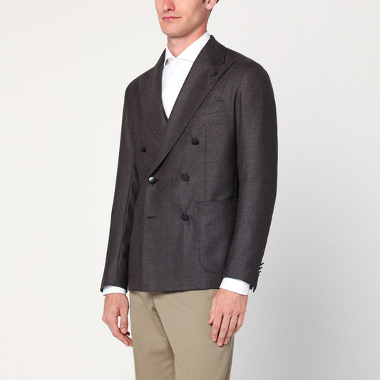 Tagliatore Tagliatore Brown Wool Double Bestoded Jacket - Image 1