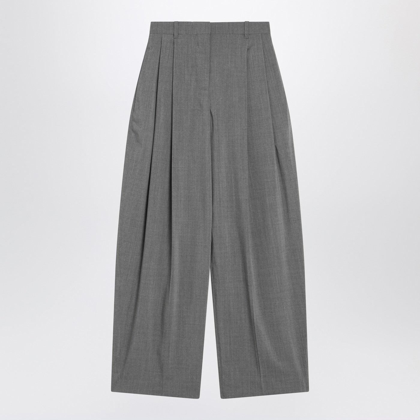 Jacquemus Jacquemus Grey Pleated Wool Trousers - Image 1