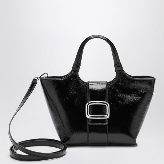 Roger Roger Vivier Mini Viv 'Choc Blackレザーショッピングバッグ - Image 1