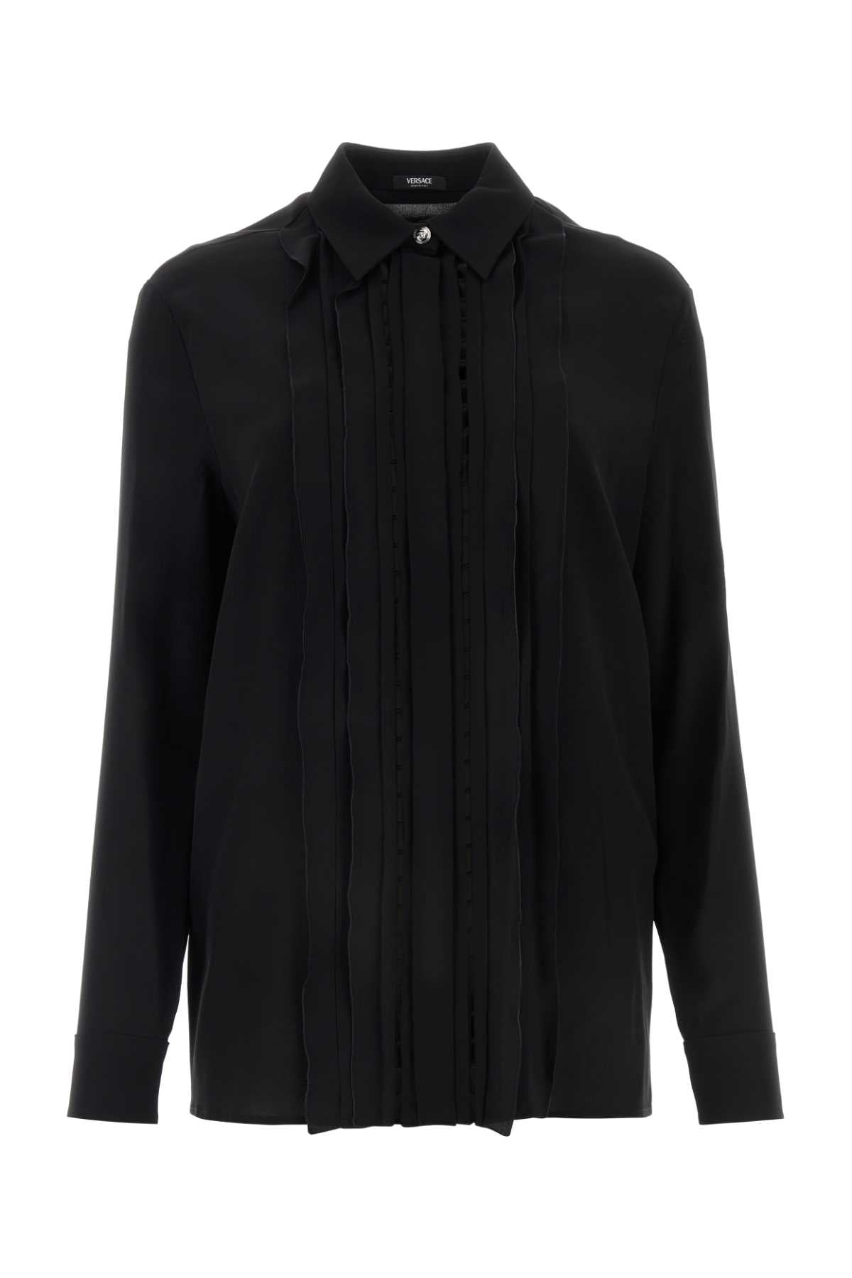 Versace ヴェルサーチブラッククレープシャツ - Image 1