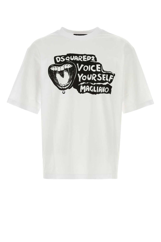 Dsquared2 ディースクエアード ホワイト コットン Dsquared X Magliano T シャツ - Image 1