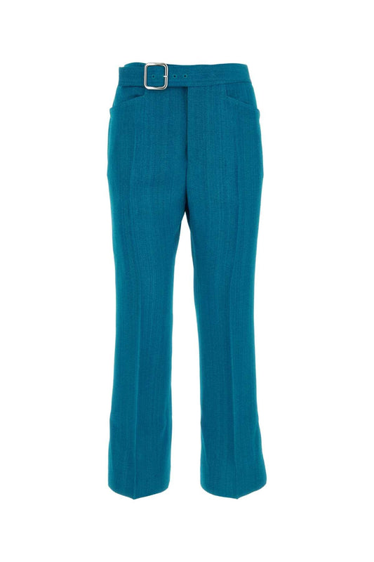 Jil Jil Sander Petrol Blue Viscose Blend Pant - Image 1