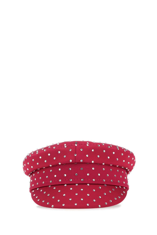 Ruslan Ruslan Baginskiy Tyrian Purple Satin Baker Boy Hat - Image 1