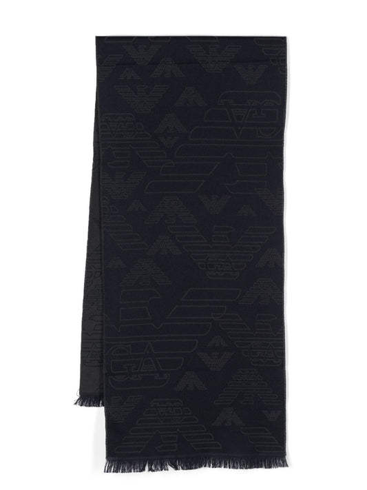 Emporio Emporio Armani Allover Logo Wool Scarf - Image 1