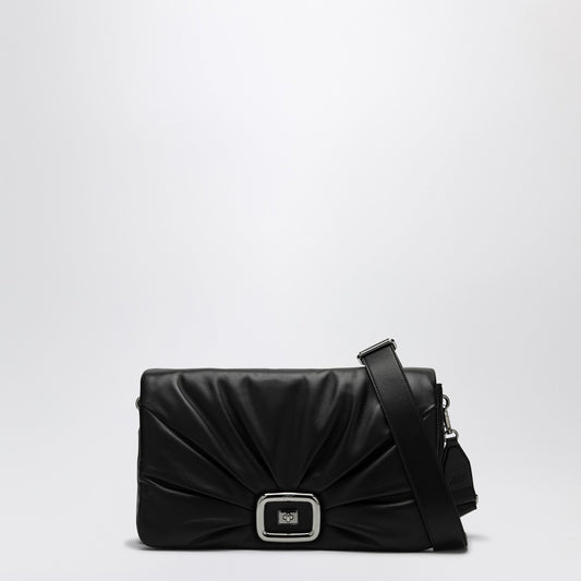 Roger Roger Vivier Viv 'Choc Large Black Leather Bag - Image 1