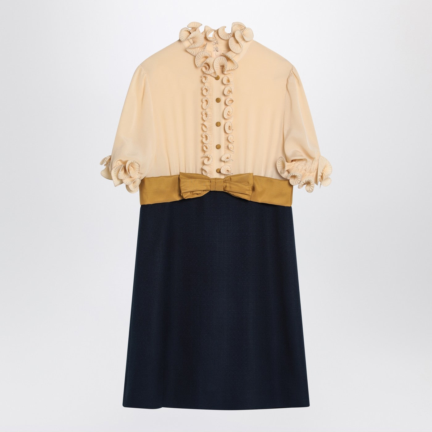 Valentino バレンティーノのミニドレスとシルクのフリルと弓 - Image 1