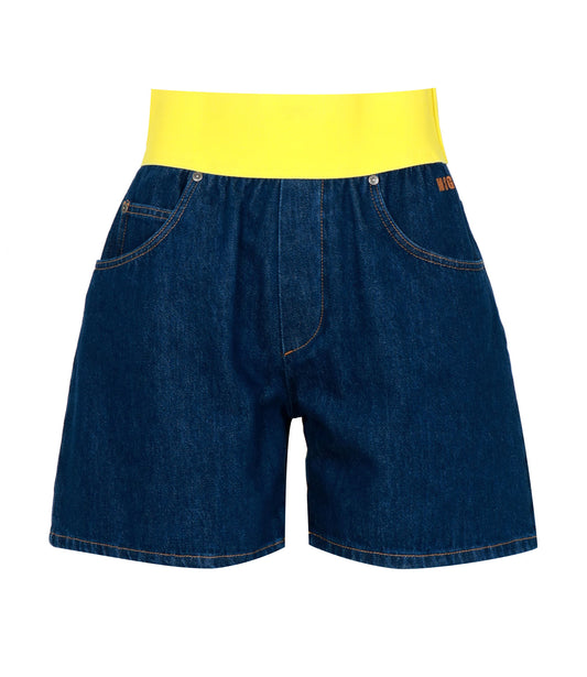 Msgm MSGMショーツデニム+ネオンイエロー - Image 1