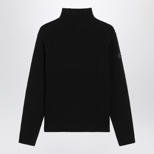 Moncler モンクレール ブラック ウール アンド カシミア タートルネック セーター - Image 1