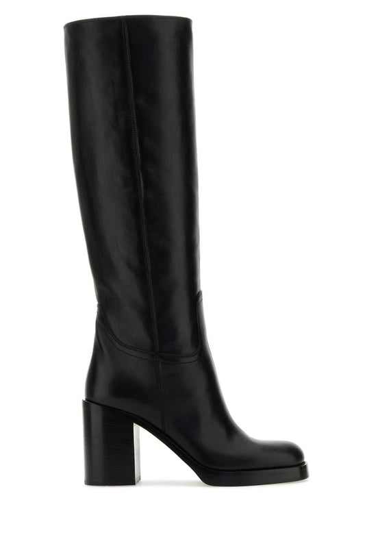 Prada プラダブラックレザーブーツ - Image 1