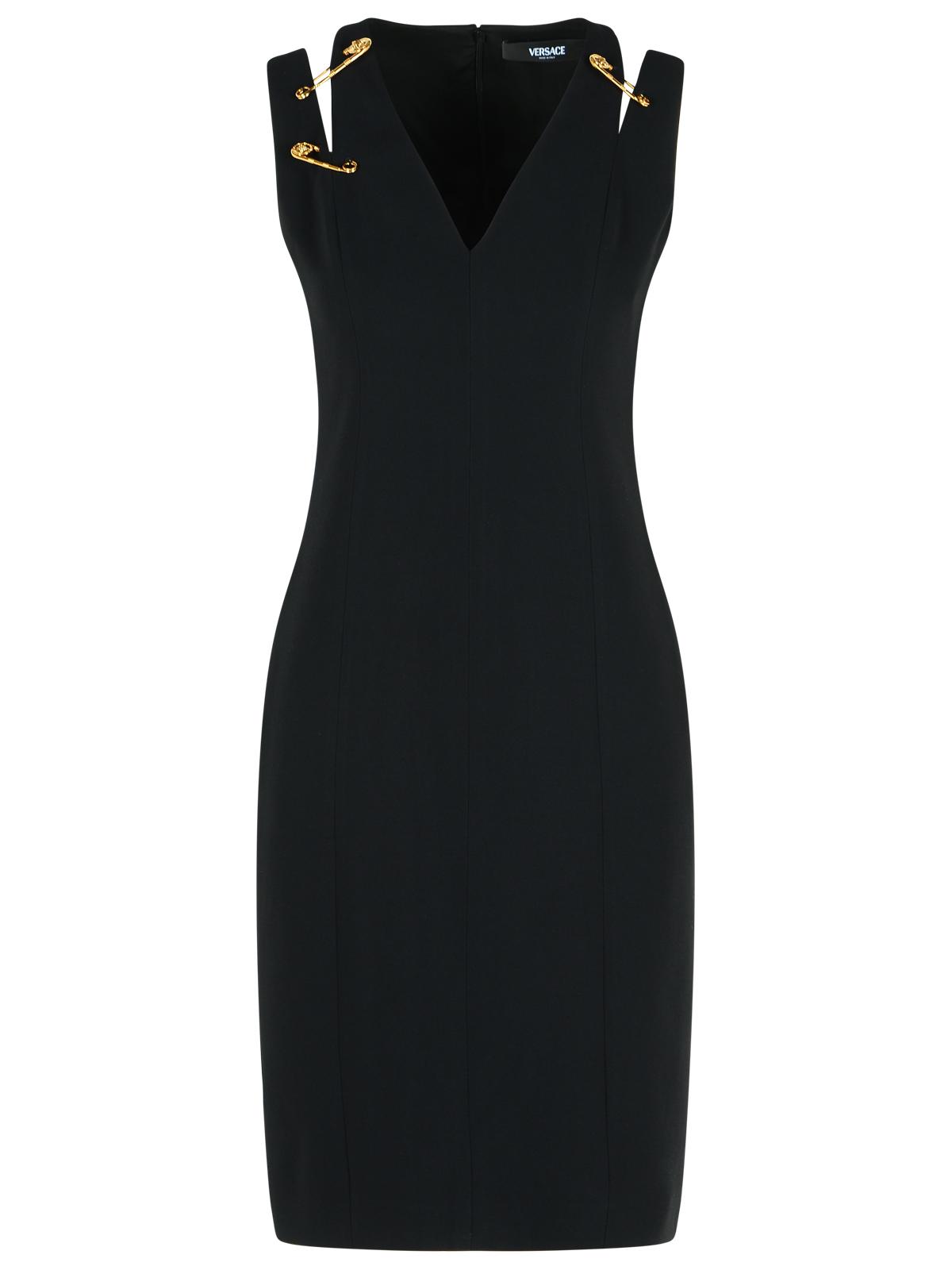 Versace ヴェルサーチブラックビスコースブレンドドレス - Image 1