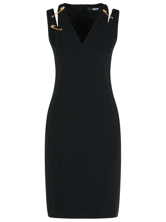 Versace ヴェルサーチブラックビスコースブレンドドレス - Image 1