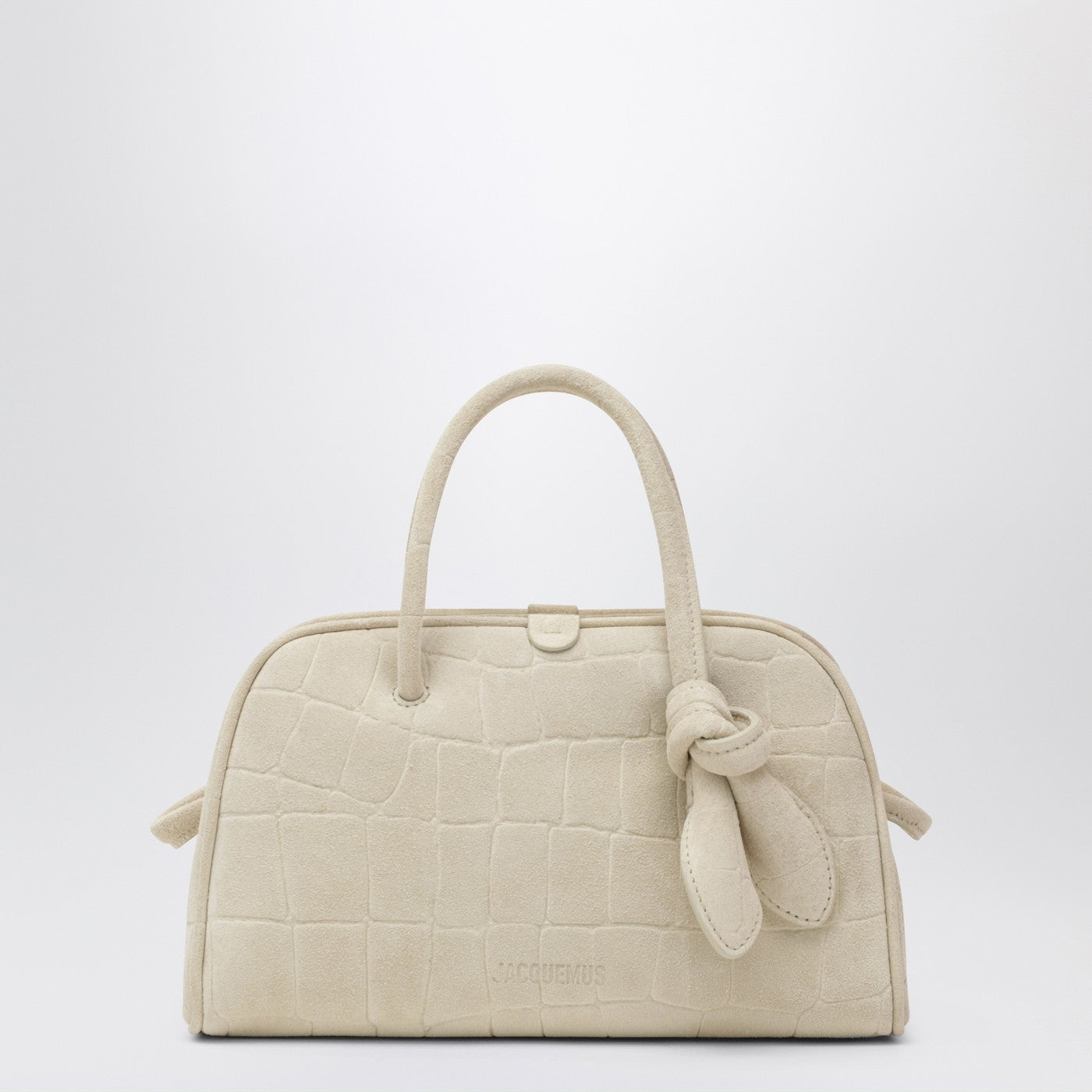 Jacquemus Jacquemus Ivory Crocodile Effect Leather Travel Bag - Image 1