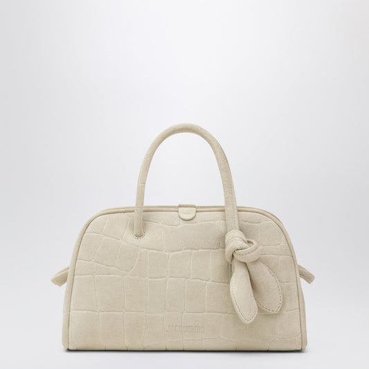 Jacquemus Jacquemus Ivory Crocodile Effect Leather Travel Bag - Image 1