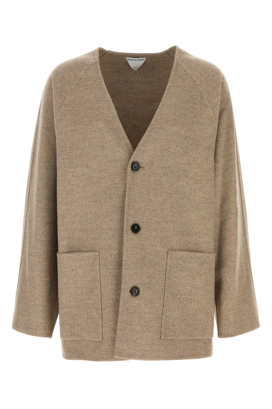 Bottega Bottega Veneta Dove Grey Wool Blend Cardigan - Image 1