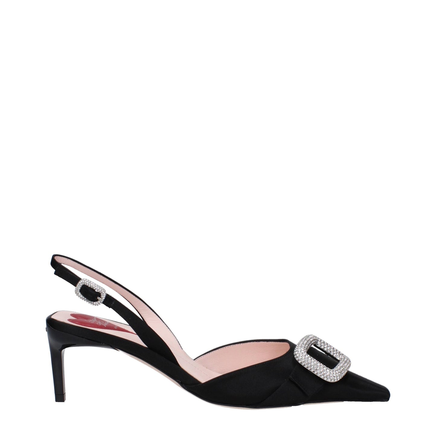 Roger ロジャー・ヴィヴィエ・ドーサイ・サンダルの女性サテン・ブラック - Image 1