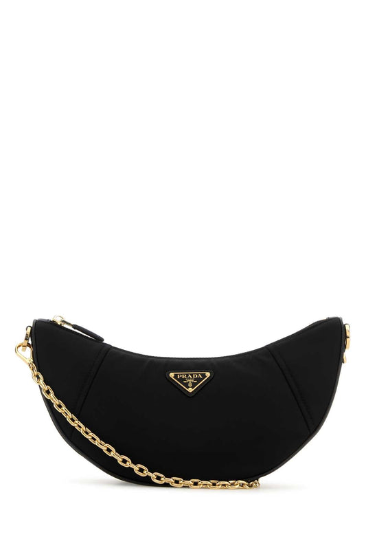 Prada プラダブラックreナイロンプラダデミルーンショルダーバッグ - Image 1