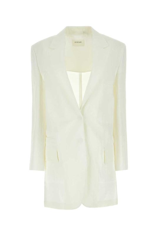 Sportmax SportMax White Cotton Blend Edmea Blazer - Image 1