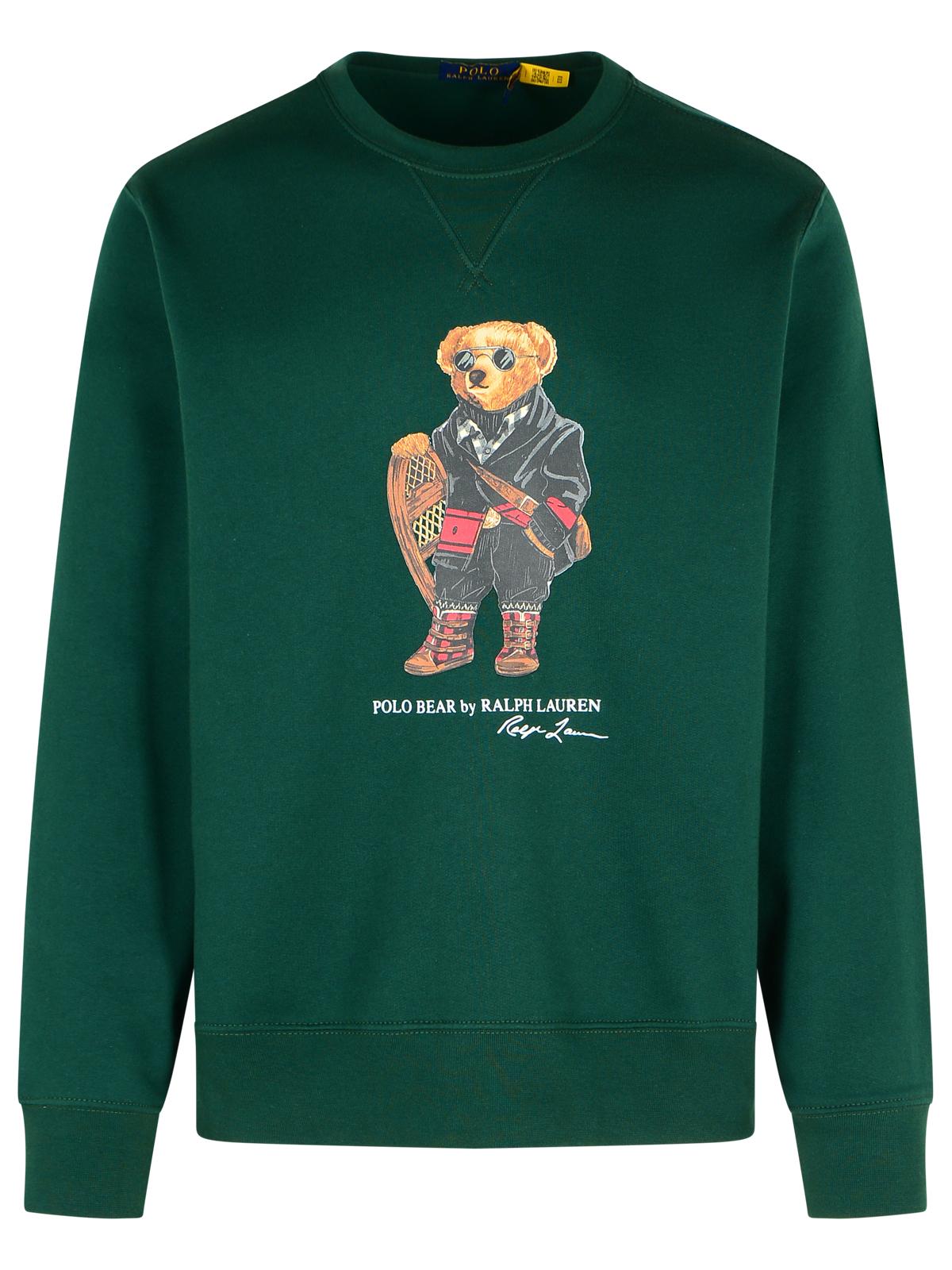 Polo ポロラルフローレン「ポロベア」グリーンコットンブレンドスウェットシャツ - Image 1