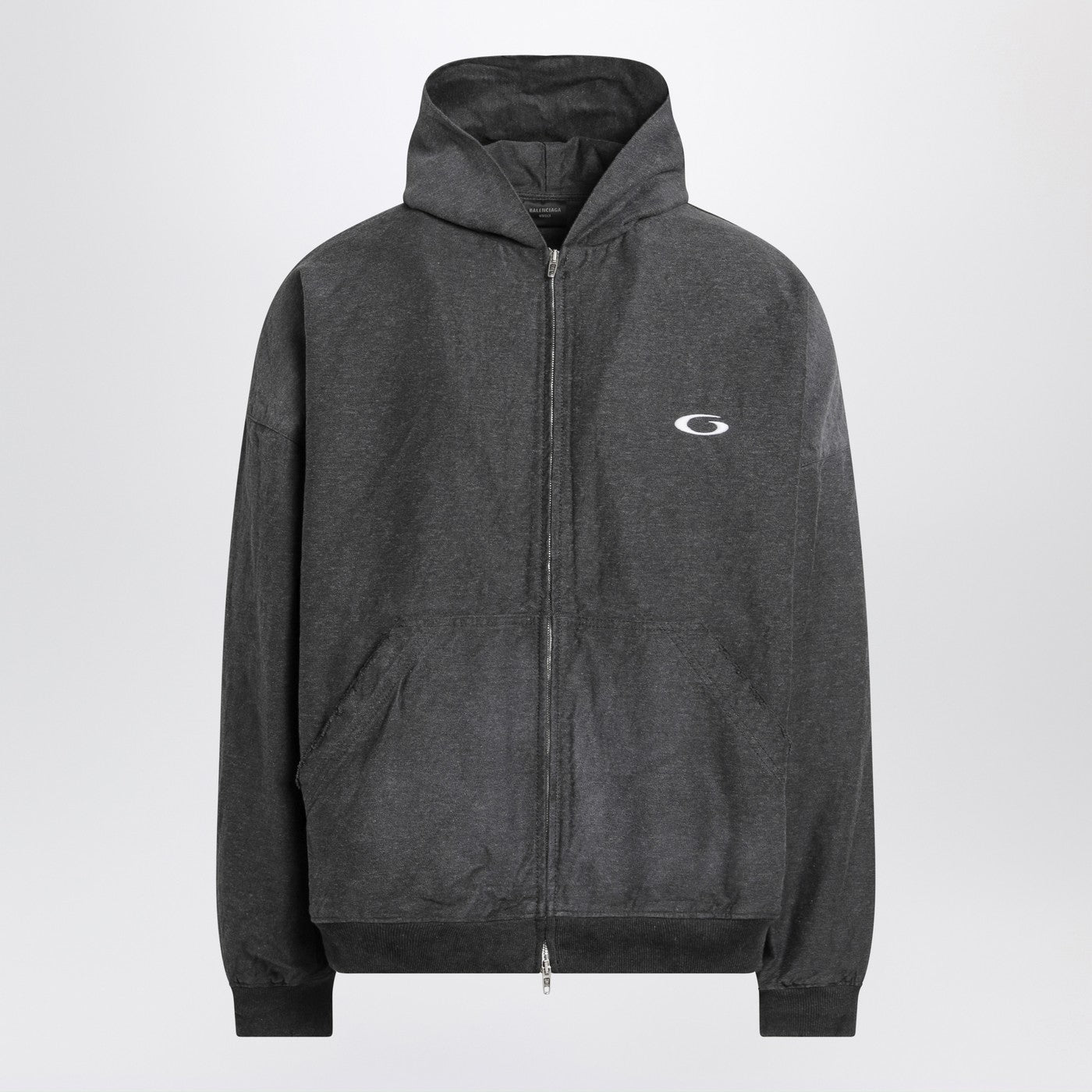 Balenciaga バレンシアガトロンプ L'Oeil Anthracite Mエランジュコットンスウェットシャツ - Image 1