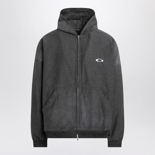 Balenciaga バレンシアガトロンプ L'Oeil Anthracite Mエランジュコットンスウェットシャツ - Image 1