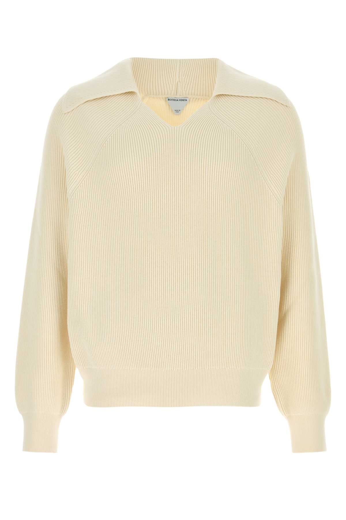 Bottega ボッテガベネタクリームコットンブレンドセーター - Image 1