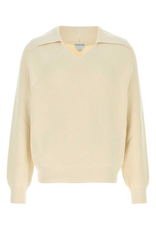 Bottega ボッテガベネタクリームコットンブレンドセーター - Image 1
