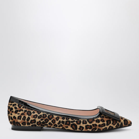 Roger Roger Vivier Gommettine Ballerina Leopard Print Pony Skin - Image 1