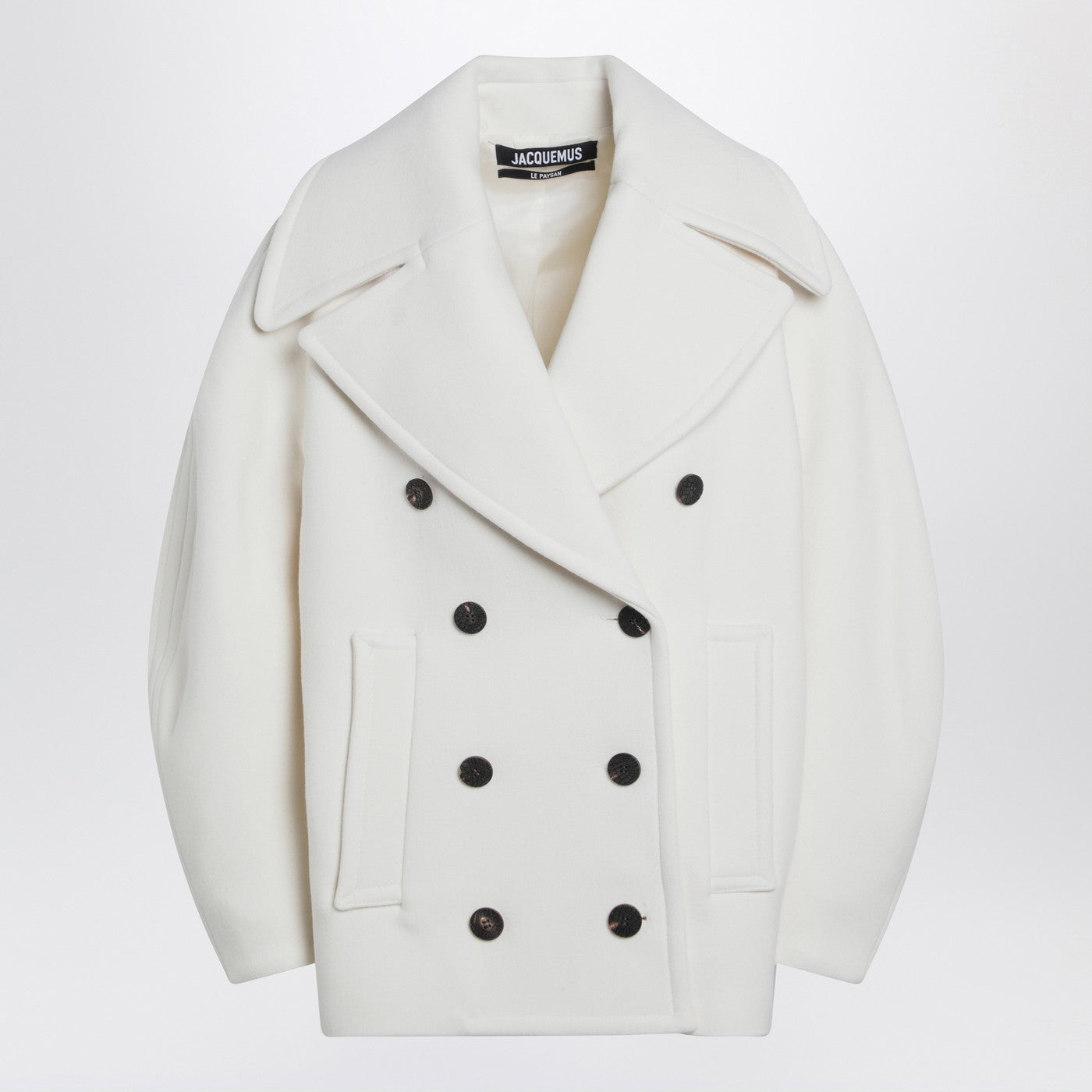 Jacquemus Jacquemus White Wool Double Breasted Coat - Image 1