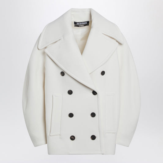 Jacquemus Jacquemus White Wool Double Breasted Coat - Image 1
