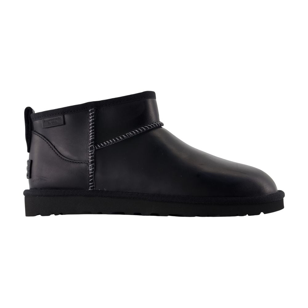 Ugg クラシック ウルトラ ミニ Lthr Regen アンクル ブーツ Ugg レザー ブラック - Image 1