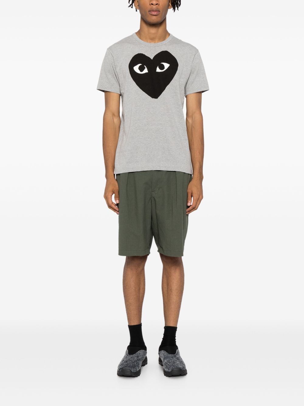 Comme Comme Des GarconsブラックハートコットンTシャツ - Image 1