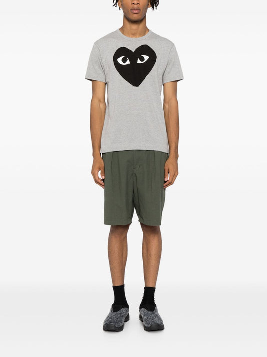 Comme Comme Des GarconsブラックハートコットンTシャツ - Image 1