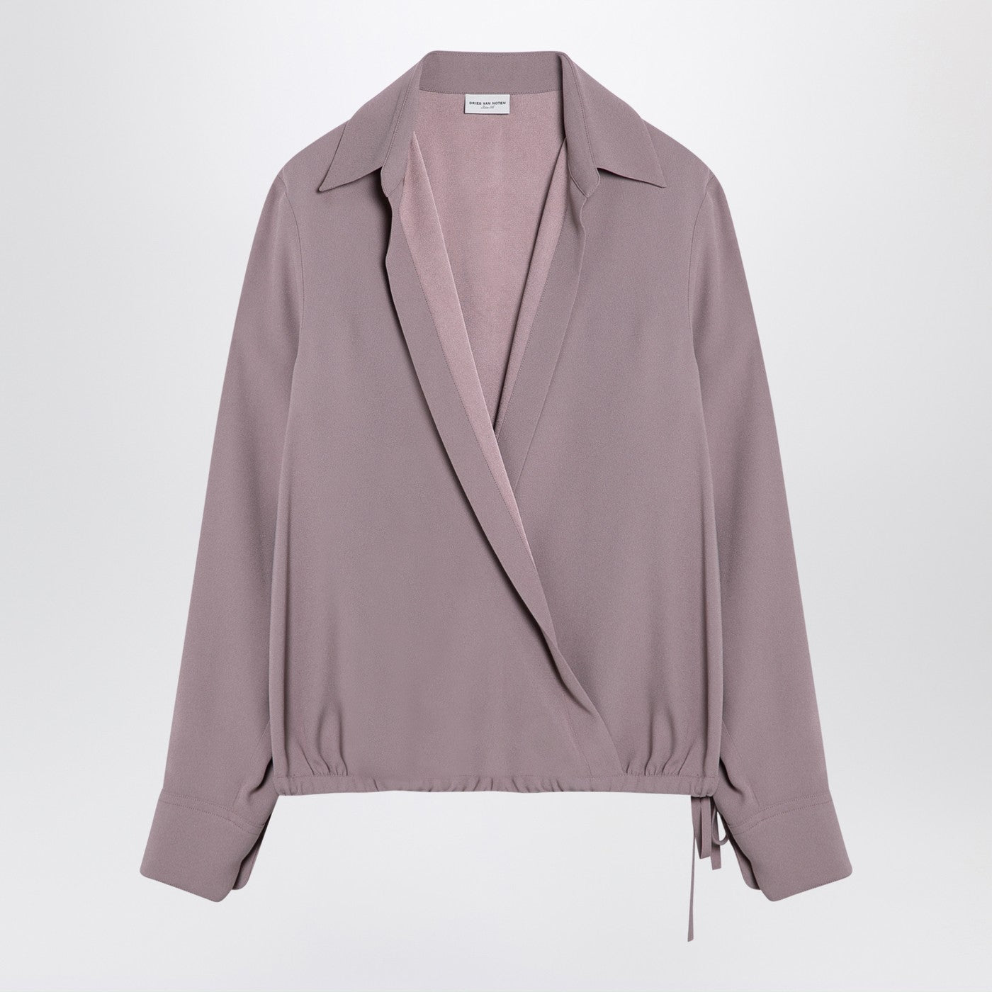 Monot DRIES VAN NOTEN PINK BISCOSE BLEND DRAWSTRINGシャツ - Image 1