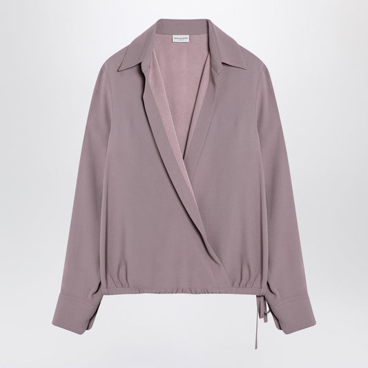 Monot DRIES VAN NOTEN PINK BISCOSE BLEND DRAWSTRINGシャツ - Image 1