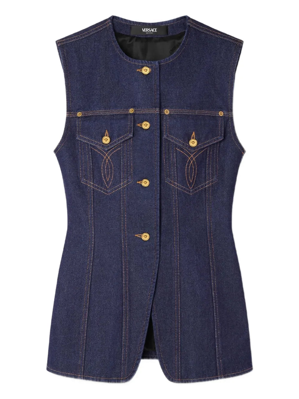 Versace ヴェルサーチのデニムベストボタン付き - Image 1