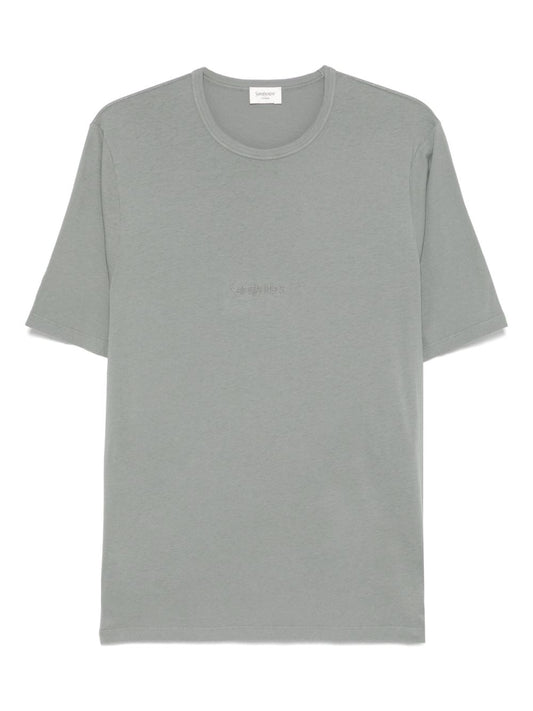 Saint セントローランロゴコットンTシャツ - Image 1