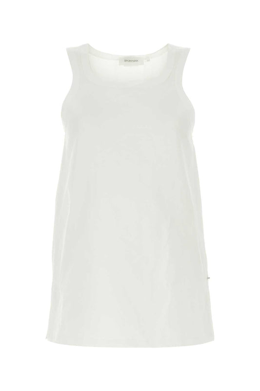 Sportmax SportMax White Cotton Blend Supreme Tank Top - Image 1