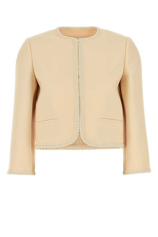 Valentino バレンティーノガラヴァニクリームクレープクチュールブレザー - Image 1