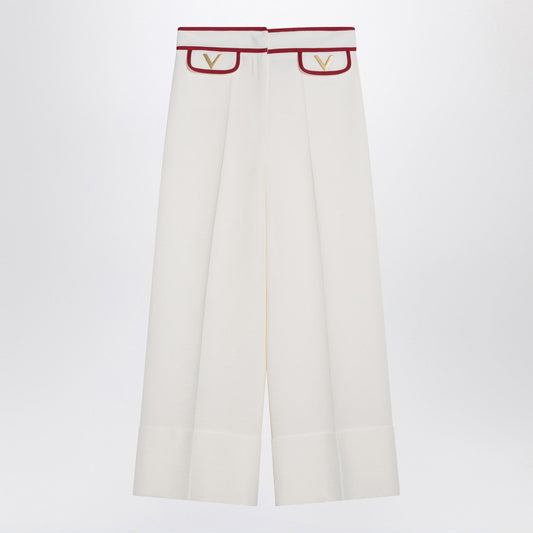 Valentino 金vを備えたヴァレンティーノアイボリーズボンv - Image 1