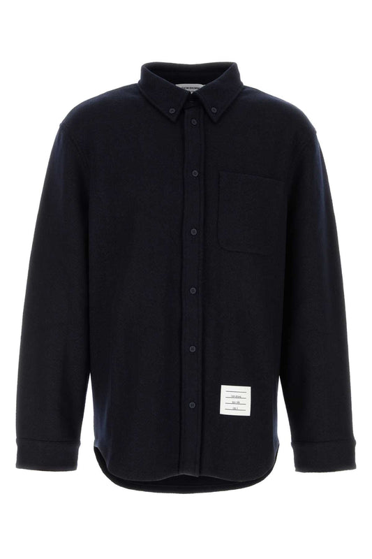 Thom Thom Browne Midnight Blue Cotton Blend Oversize Shirt - Image 1
