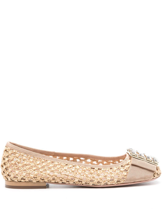 Roger ロジャー・ヴィヴィエ・トレs Vivier Raffia Ballet Flats - Image 1