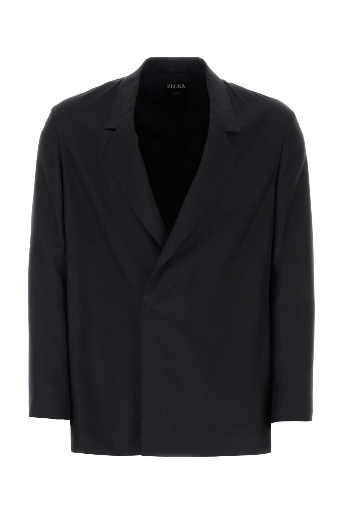 Zegna ゼンナブラックシルクブレザー - Image 1