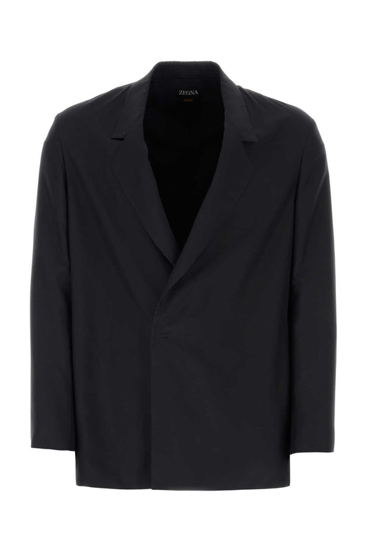 Zegna ゼンナブラックシルクブレザー - Image 1